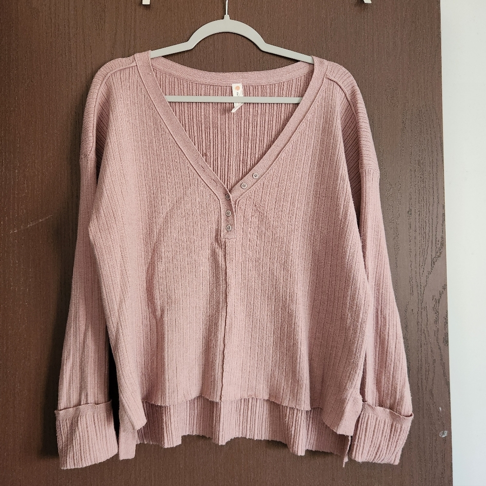 Anthropologie Daily Practice Mauve Long Sleeve Shirt